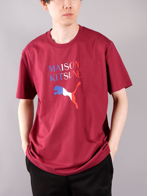 ラスト1点 / PUMA X MAISON KITSUNE OVERSIZE TEE / プーマ / メゾン キツネ オーバーサイズ Tシャツ (ローデデンドラン)