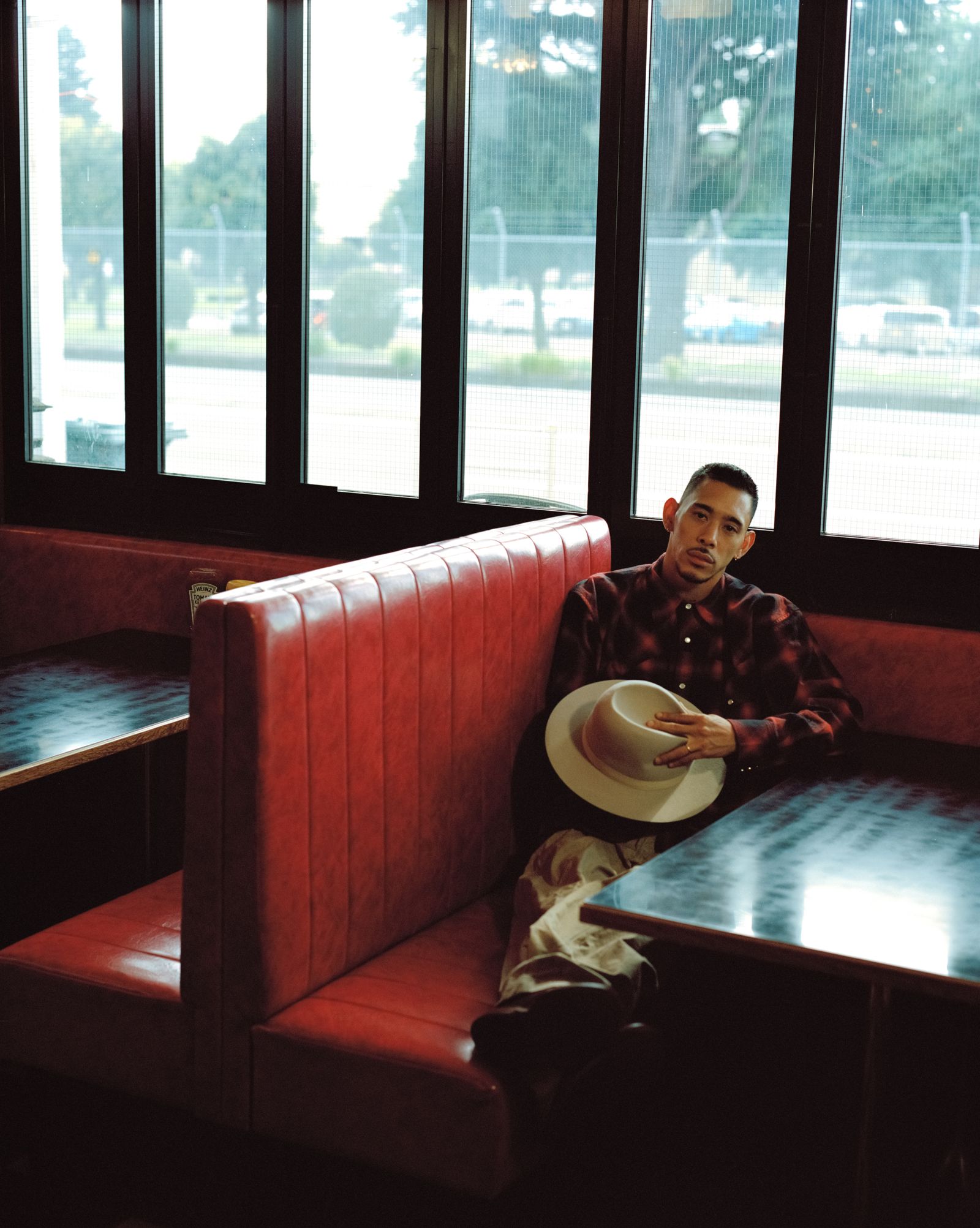 OMBRE PLAID WESTERN SHIRTS (L/S) / ウエスタンシャツ (レッド)