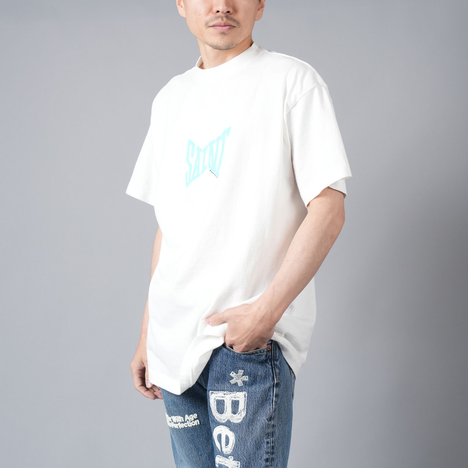 SAINT MICHAEL/セント マイケル/SS TEE/RIBON SAINT/WH＋RD