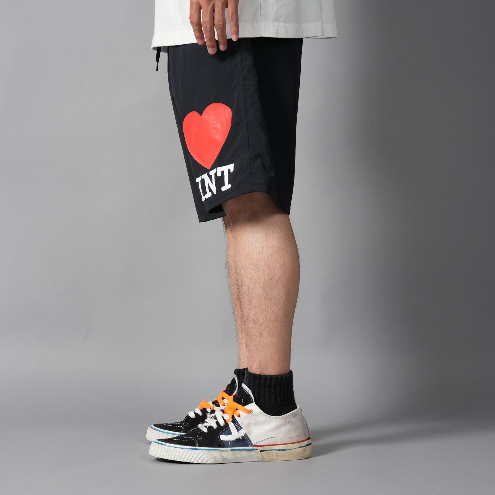 SM-MK8-0000-071 / NYLON SHORTS  / I LOVE SAINT / BLACK / スイムショーツ  (ブラック)