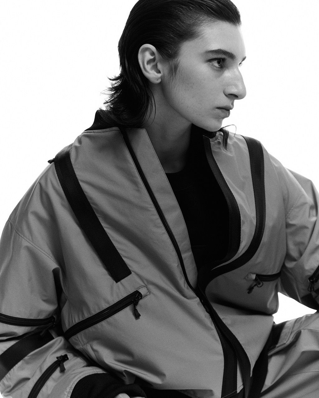 【限定】【D-VEC×ALMOSTBLACK】WINDSTOPPER 3L MA1 BLOUSON / ゴアテックス ラボ スリーレイヤー / ブルゾン [防水・防風] (ブラック)