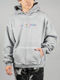 【ラスト1点】 SWEATSHIRT HOODIE WITH MULTICOLOR PUFF LOGO  / フーディー パーカー (グレー)