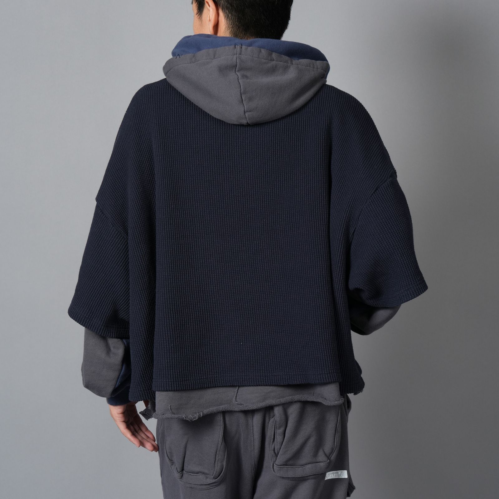 LAYERED HOODIE / レイヤードフーディー  (スモークグレー)