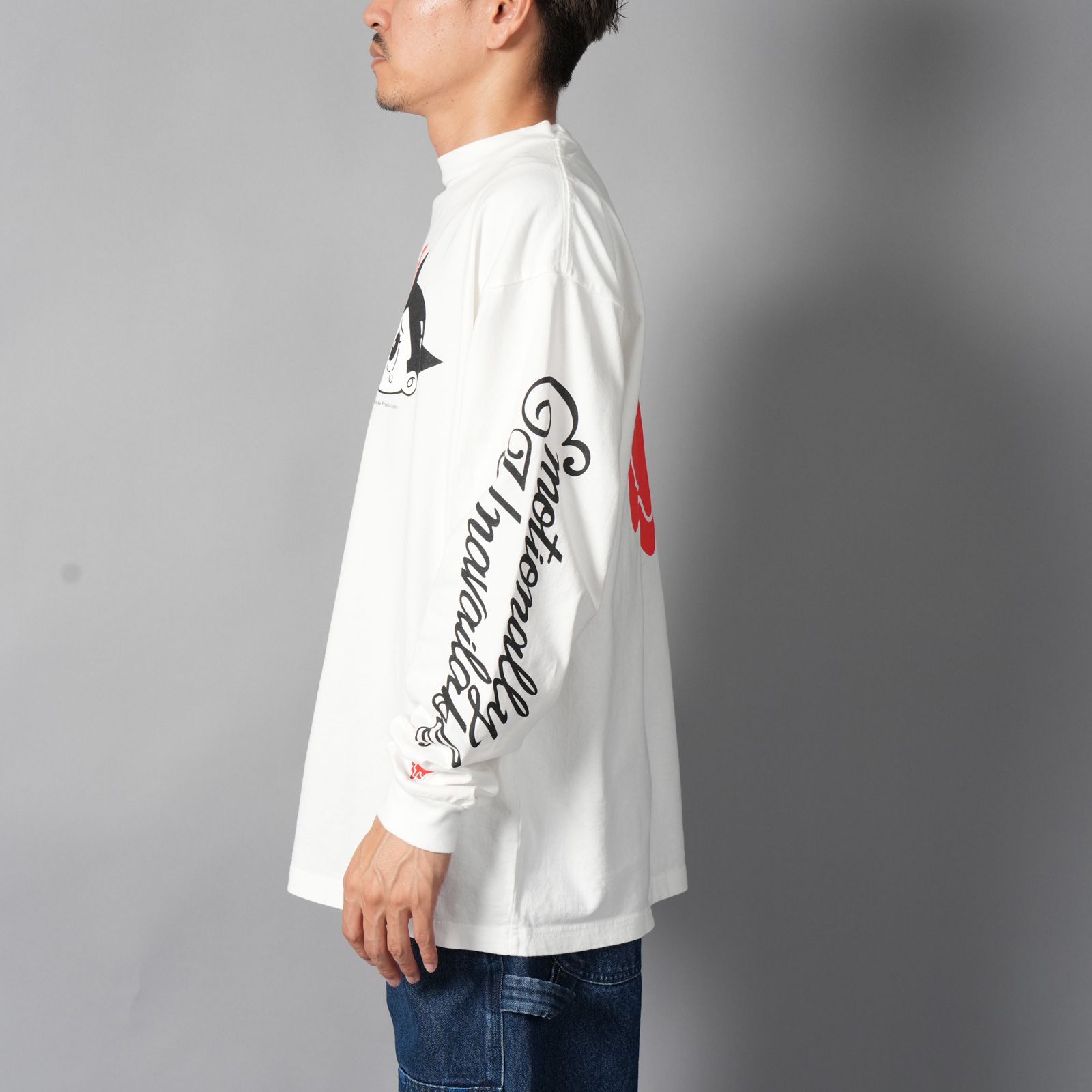 【コラボ】EU-MK1-0000-C10 / EU AB FAVE LS TEE  / BLACK / ロンT・カットソー (ホワイト)