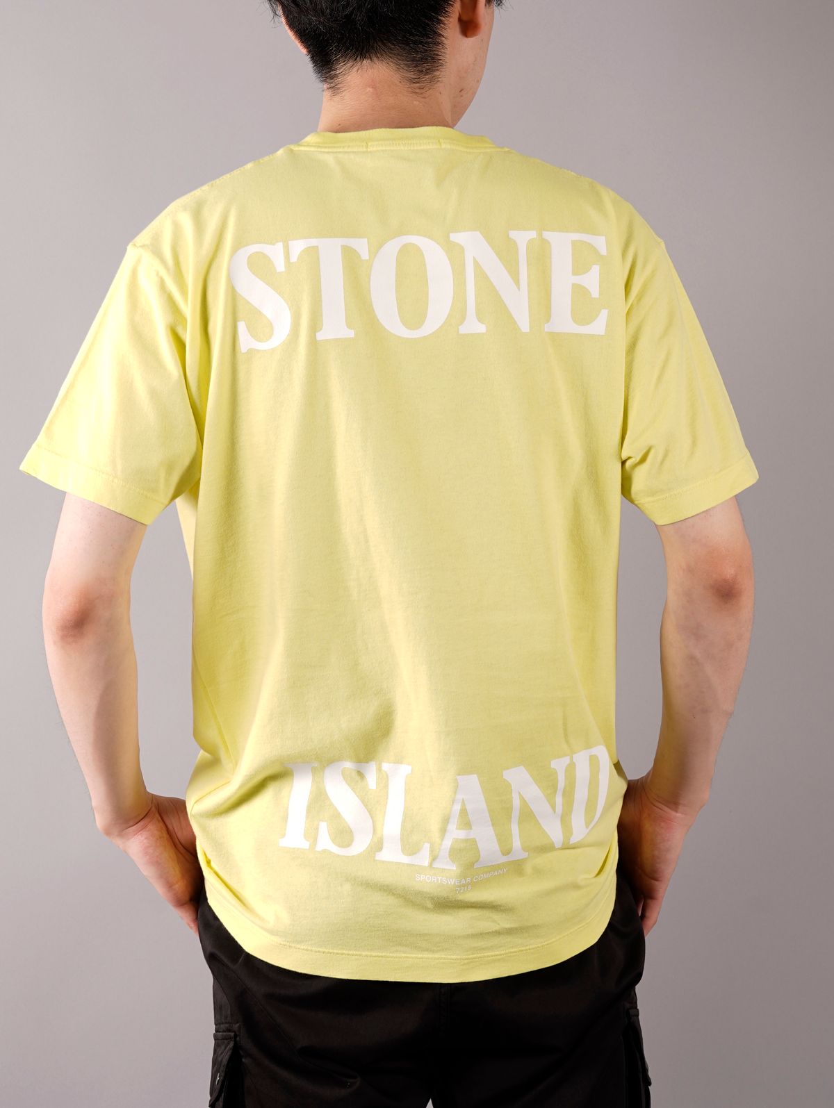 【ラスト1点】COTTON JERSEY 30/1,'OFFSET' PRINT,GARMENT DYED / プリント Tシャツ / イエロー / ガーメントダイ [72152NS90]
