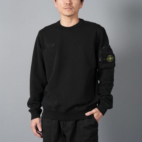 【残りわずか】【再入荷】6100003 / COTTON FLEECE / クルーネック スウェット / トレーナー [ガーメントダイ]  (ブラック)