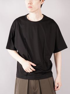 【ラスト1点】T-SHIRTS / 無地 シルク Tシャツ / ブラック