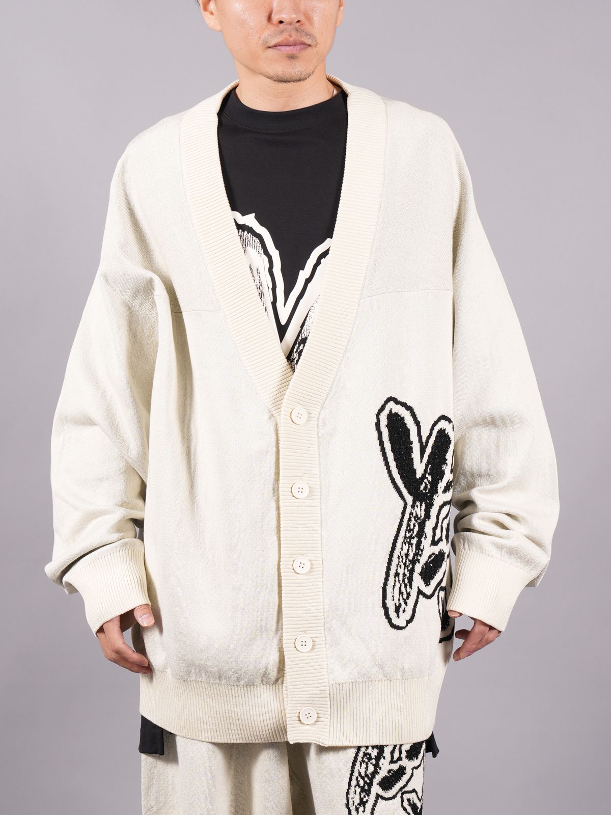 Y-3 - LOGO KNIT CARDIGAN / ロゴ ニット カーディガン (オフホワイト