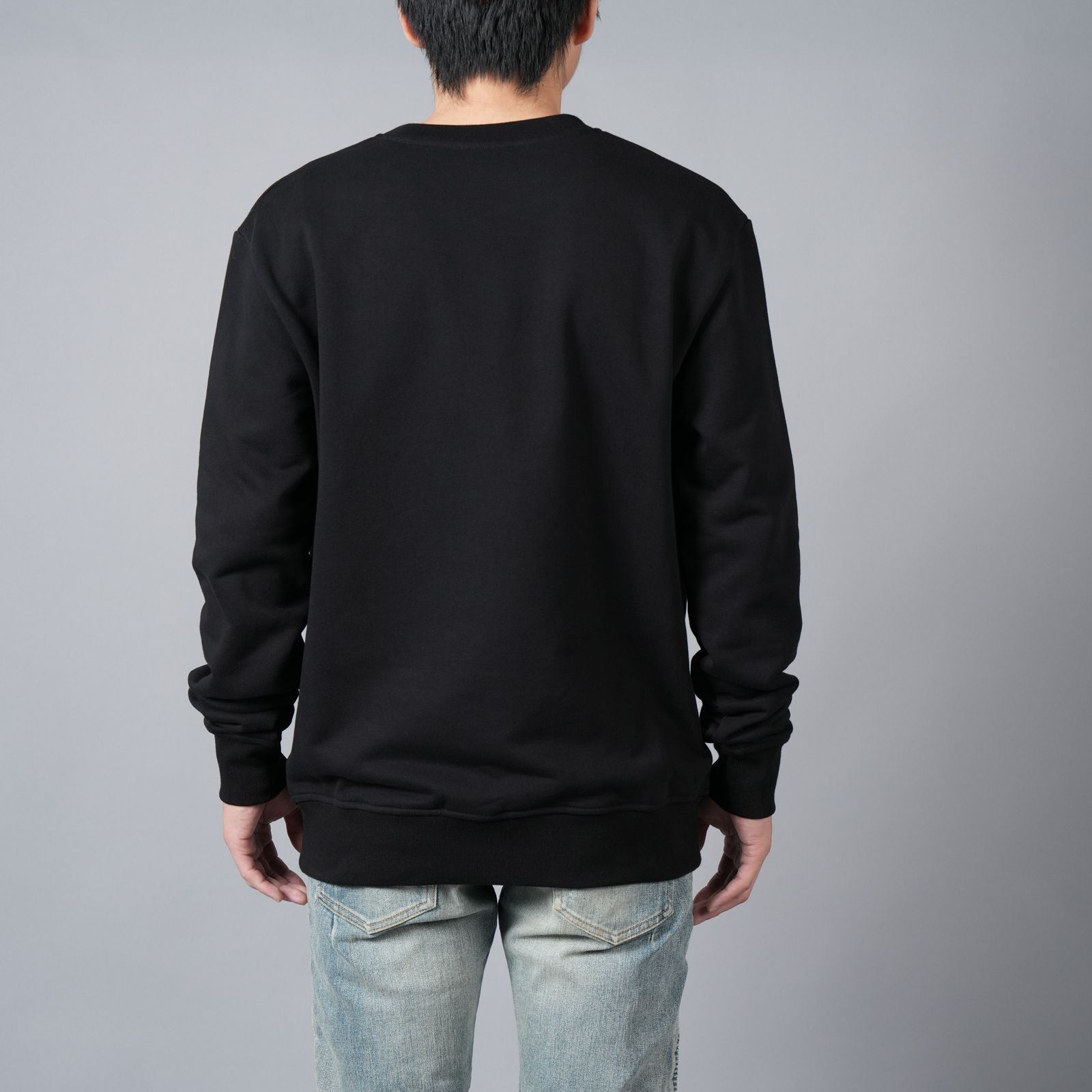 【ラスト1点】BALMAIN SIGNATURE PAISLEY PRINT SWEATSHT / バルマン シグニチャー ペイズリー プリント スウェットシャツ (ブラック)