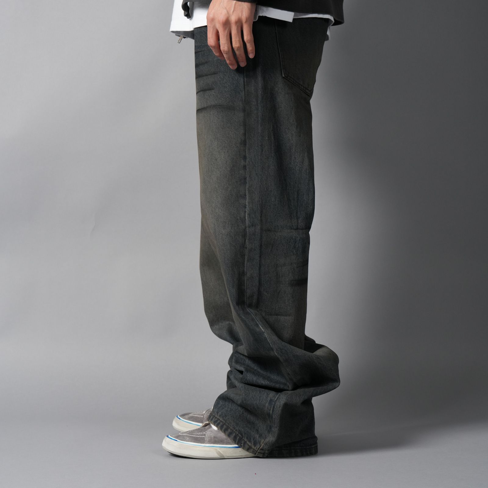 LAX, straight cut denim (junkyard) / デニムパンツ (ウォッシュドブルー)