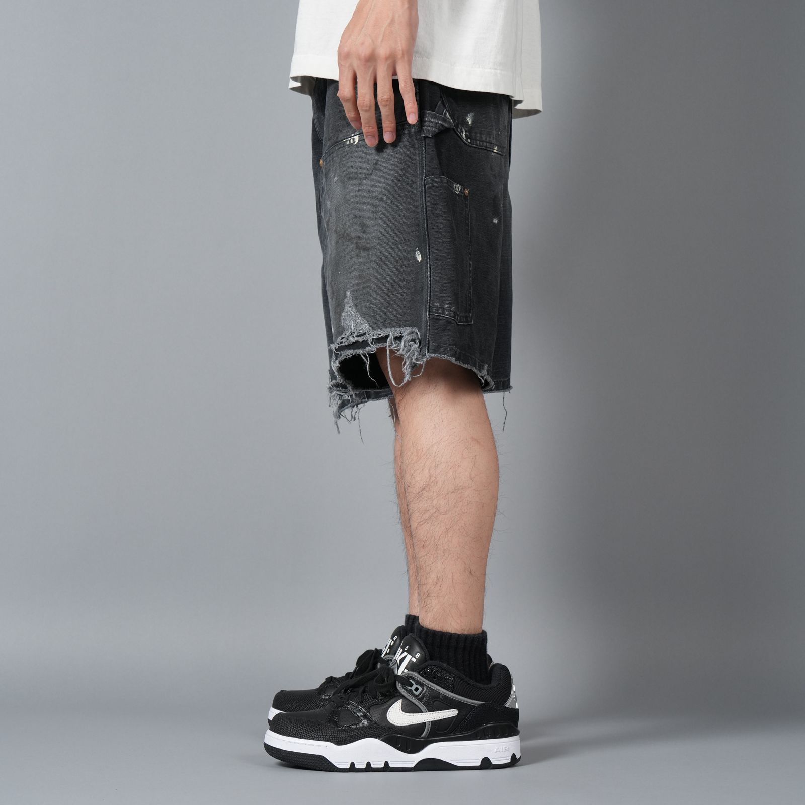 SM-HR8-0000-071 / DOUBLE KNEE SHORTS / BLACK / ダブルニーショーツ (ブラック)