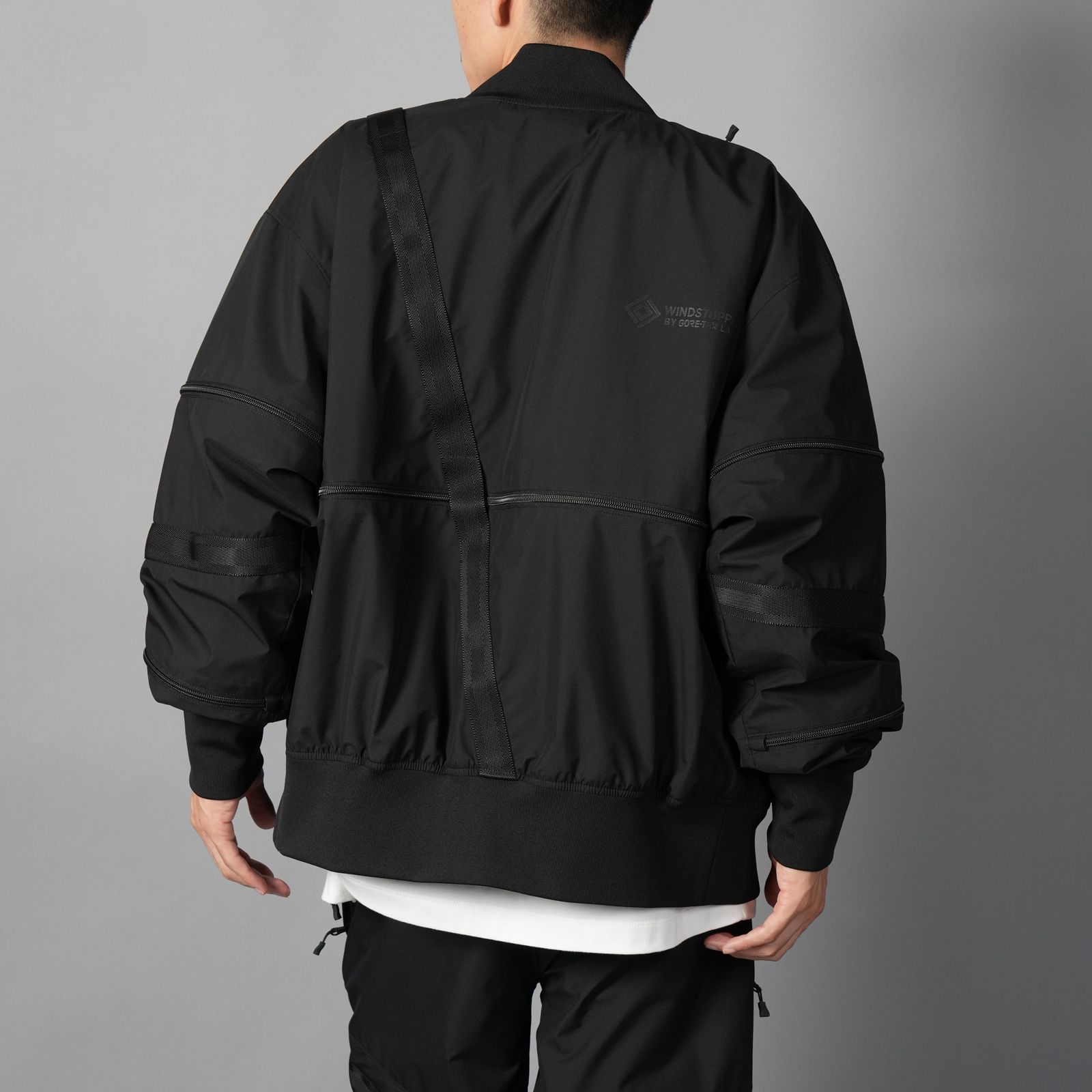 【限定】【D-VEC×ALMOSTBLACK】WINDSTOPPER 3L MA1 BLOUSON / ゴアテックス ラボ スリーレイヤー / ブルゾン [防水・防風] (ブラック)