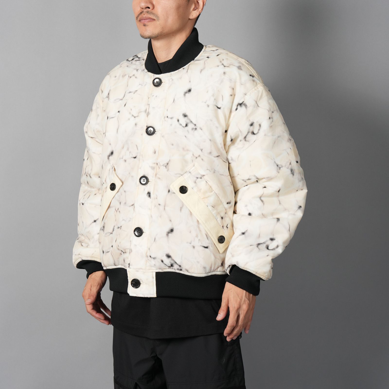 WR REAMIDE DOBBY FLIGHT JACKET  / フライトジャケット (マーブルベージュ)