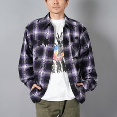 【残りわずか】【限定】 Hank×Rafu shirt / ネルシャツ / チェックシャツ (パープル)