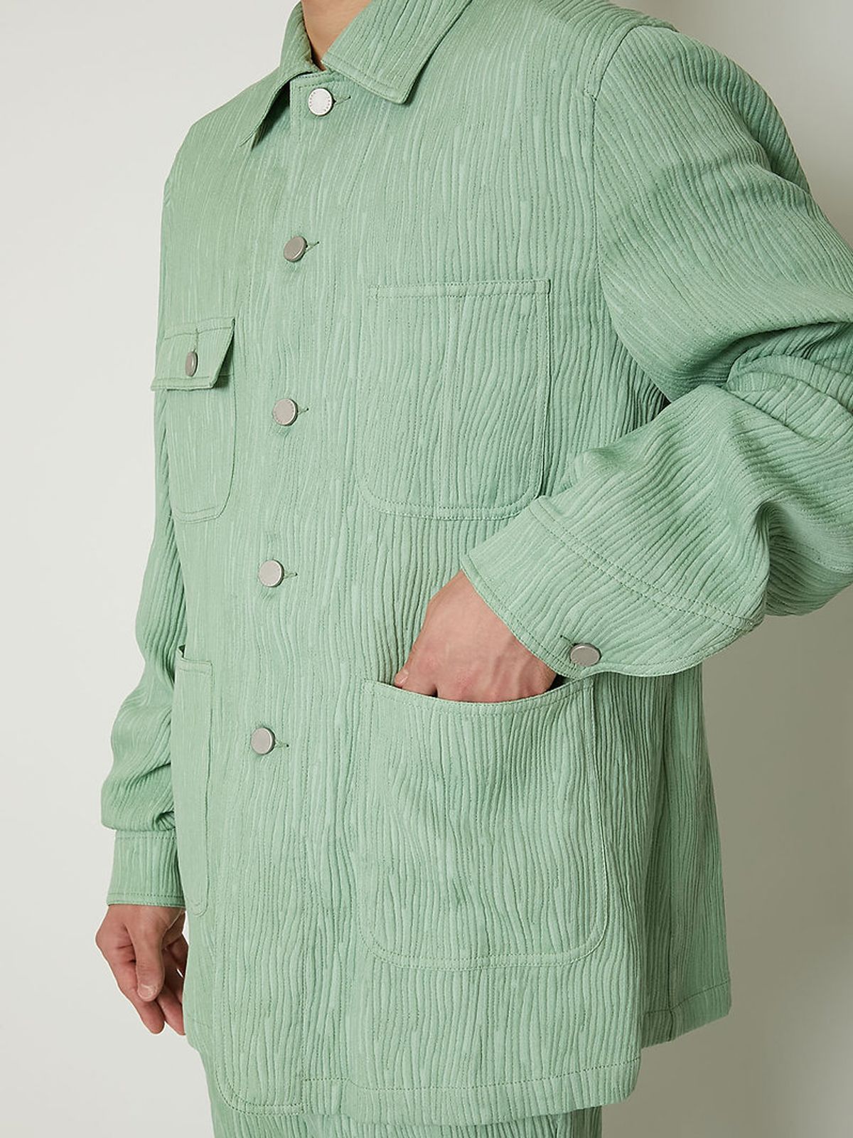 CREPE WORK JACKET / クレープワークジャケット (ライトグリーン)