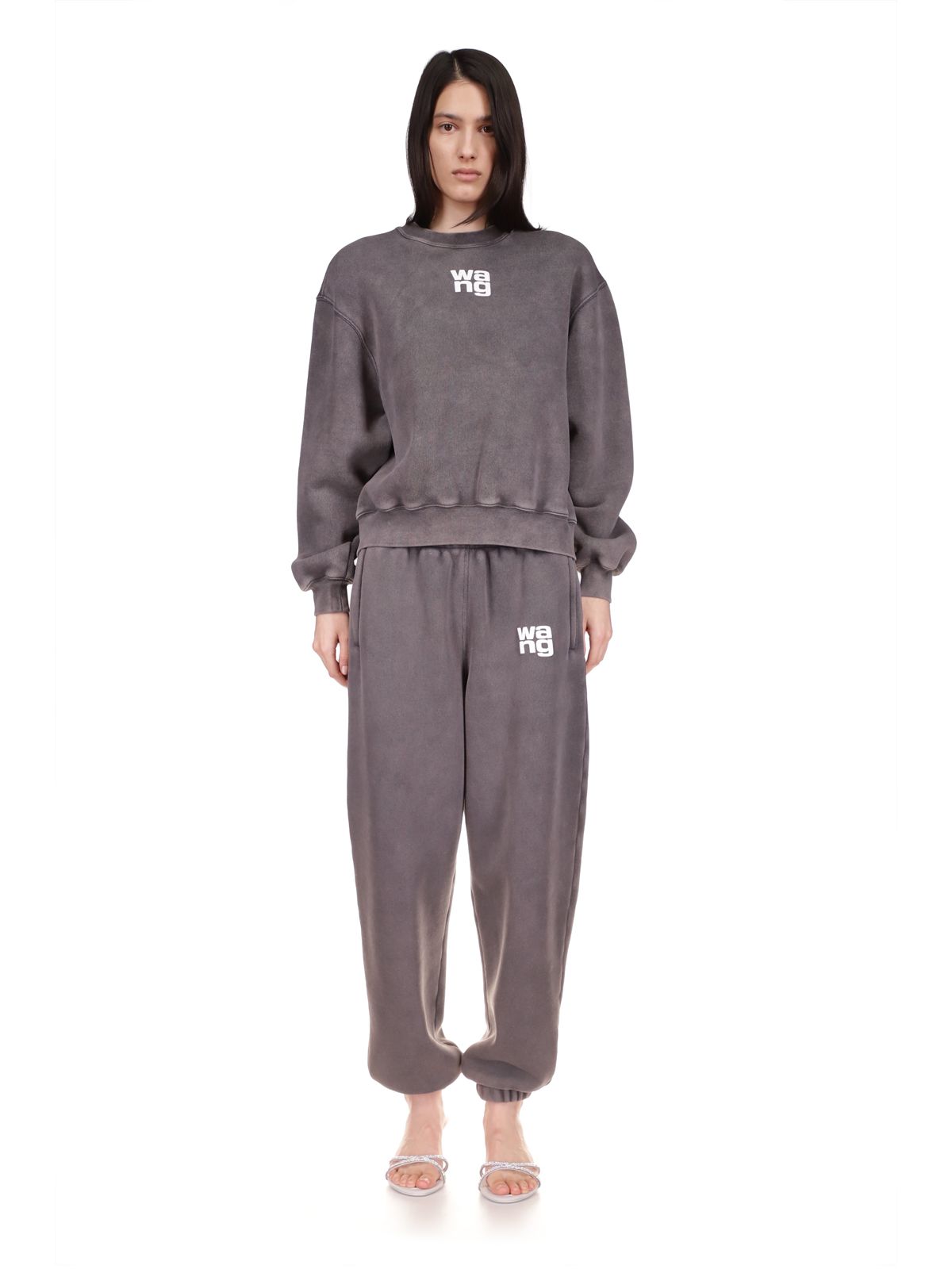 alexander wang - ESSENTIAL TERRY HOODIE WITH PUFF PAINT LOGO
