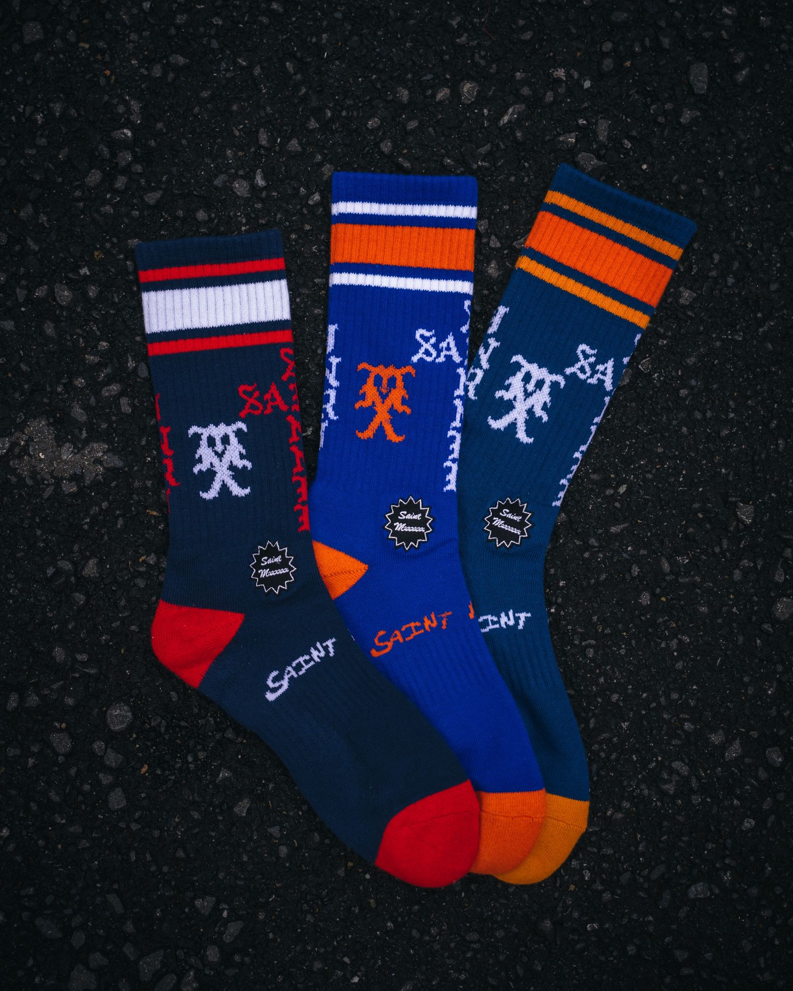 SM-HR1-0000-114 / SOCKS / SINNER / BLUE+RED / ソックス (ブルー/レッド)