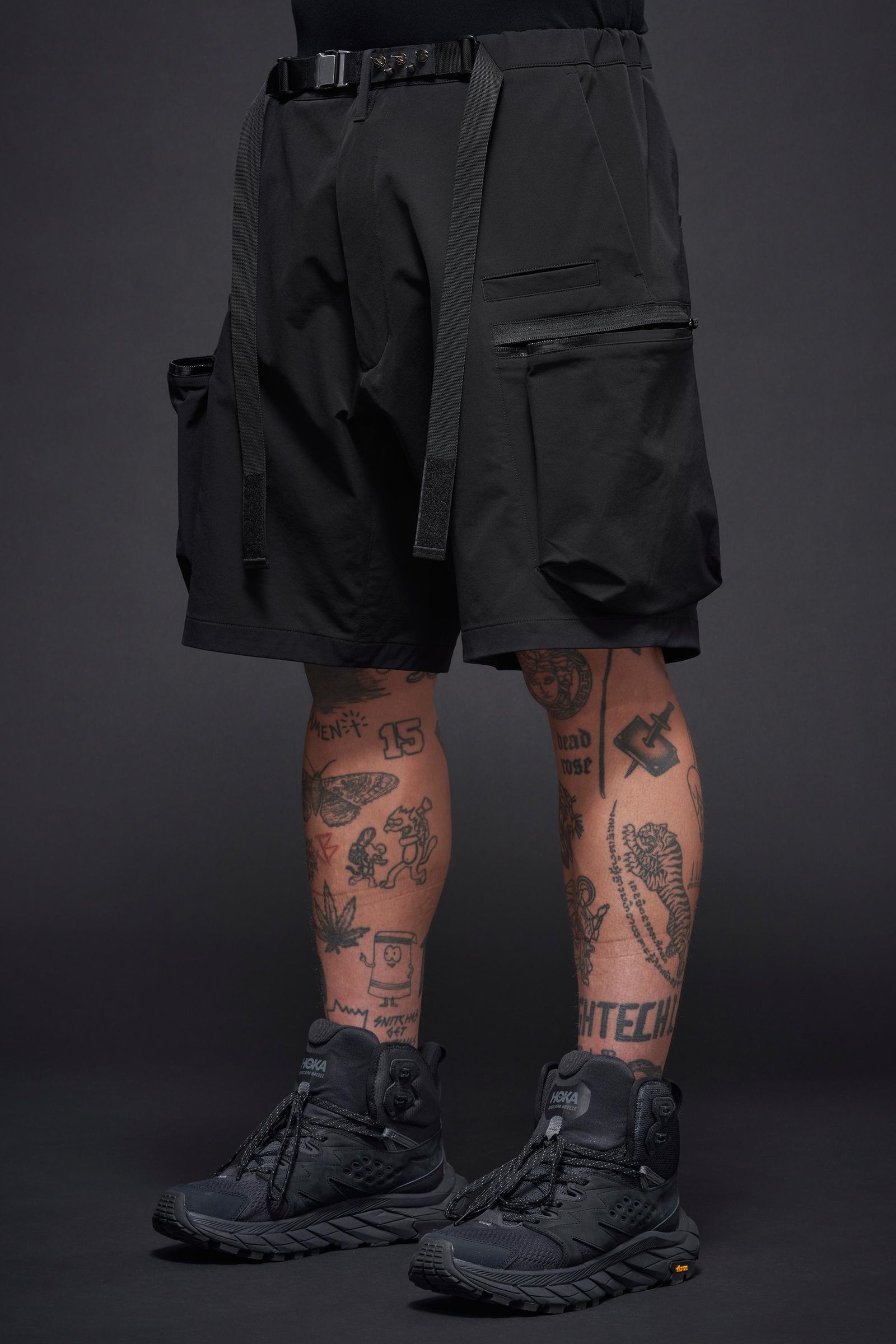 【ラスト1点】SP57-DS / schoeller® Dryskin™ Cargo Short Pant / カーゴショートパンツ / パンツ [Wide Fit] (ブラック)