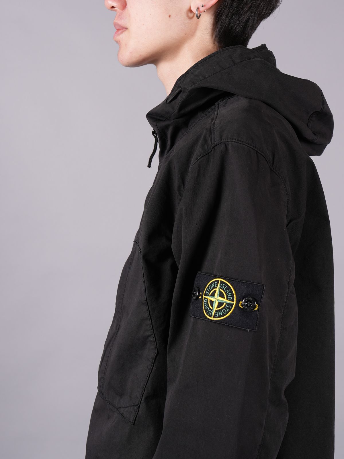 STONE ISLAND - 【ラスト1点】 43310 SUPIMA COTTON / オーバーシャツ 【ガーメントダイ 】(ブラック) |  Confidence