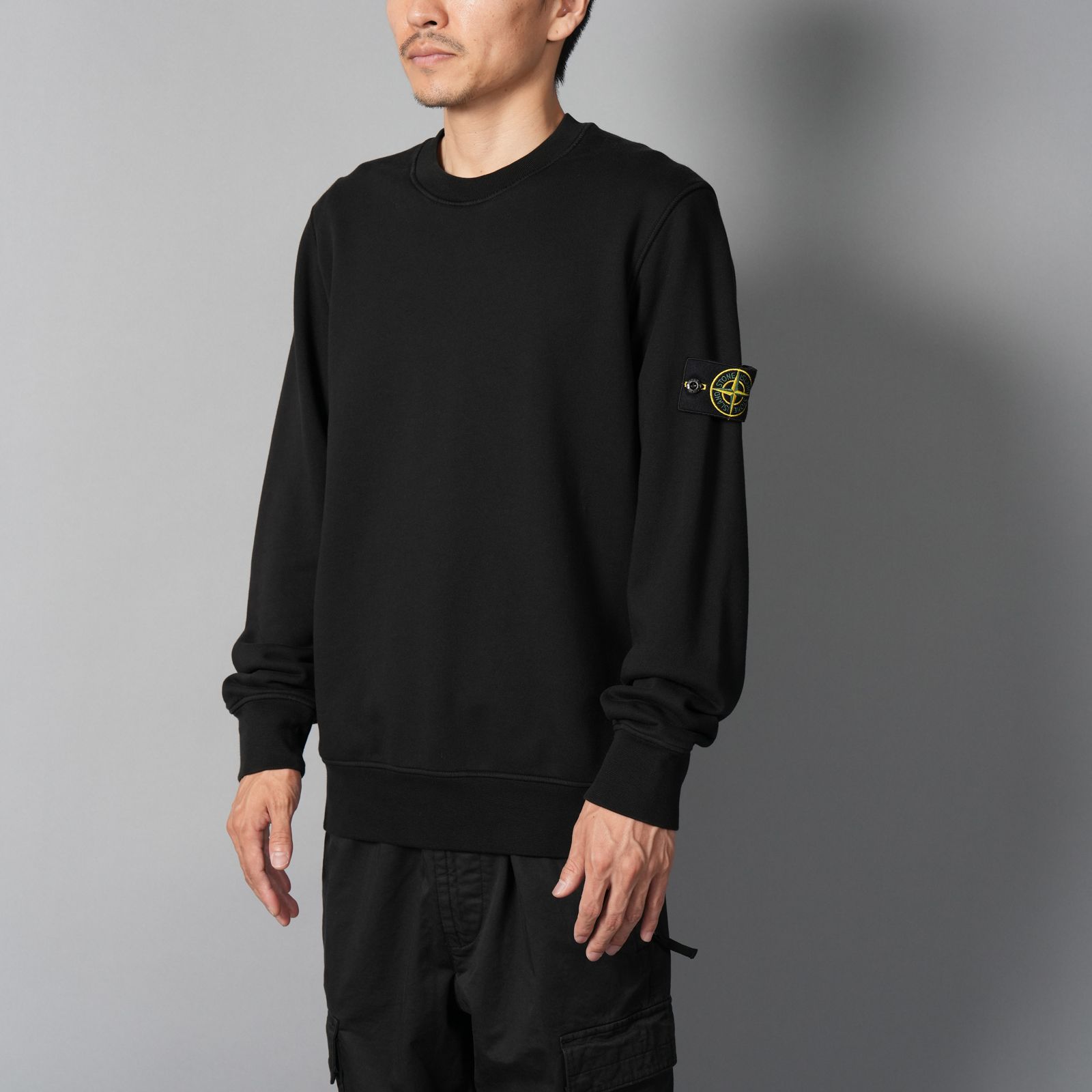 【定番アイテム】 6100060/6100044/63051 / ORGANIC COTTON FLEECE / トレーナー / クルーネックスウェット 【ガーメントダイ】  (ブラック)