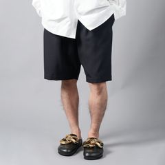 【定番アイテム】 TROPICAL WOOL TROUSERS / ハーフパンツ (ブルーブラック)