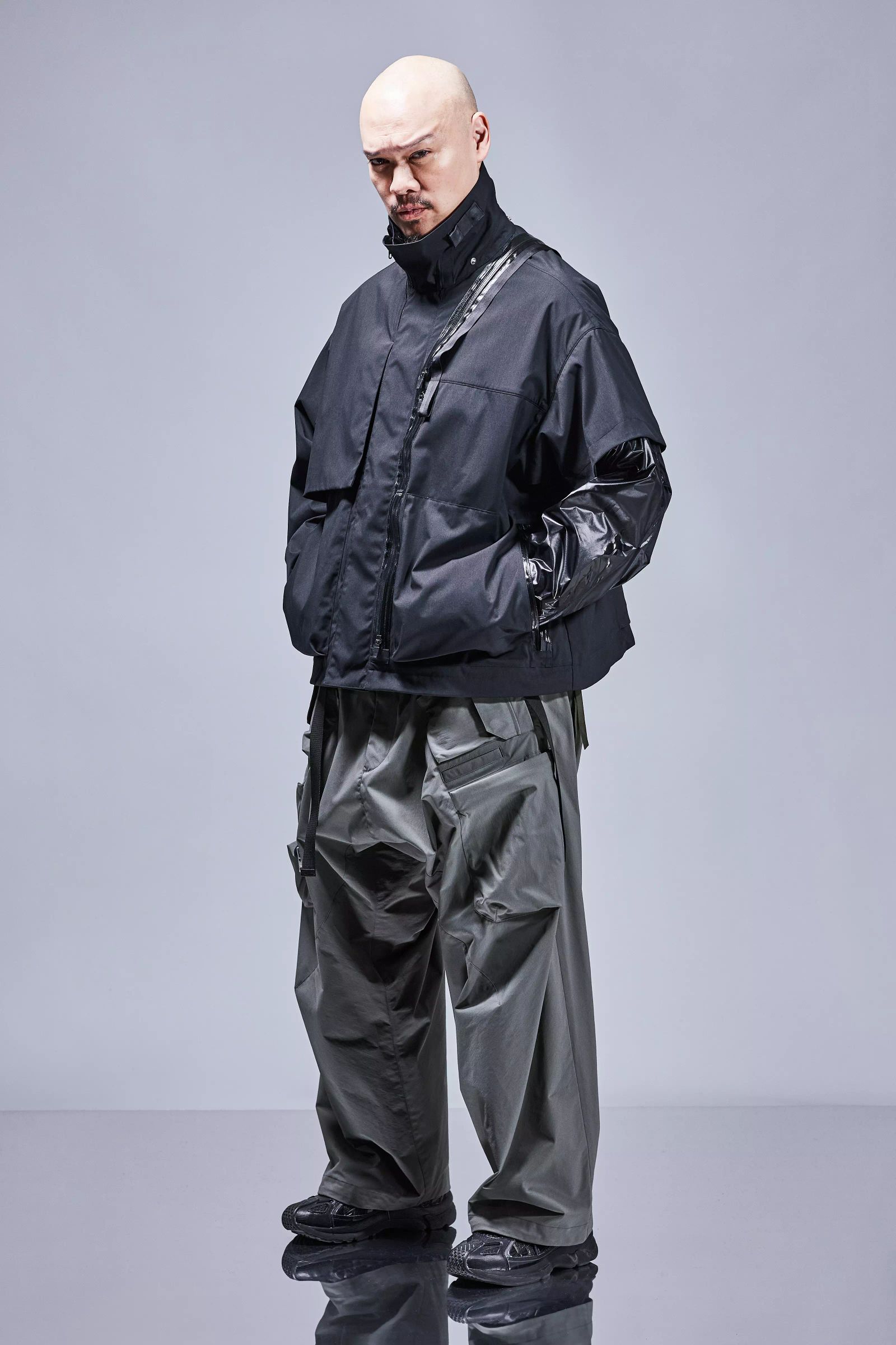 【ラスト1点】J115K-E / Encapsulated Nylon Interops Jacket Gen. 1 / エンキャプスレイテッド ナイロン インターロプス ジャケット  [ワイドフィット] (ブラック)