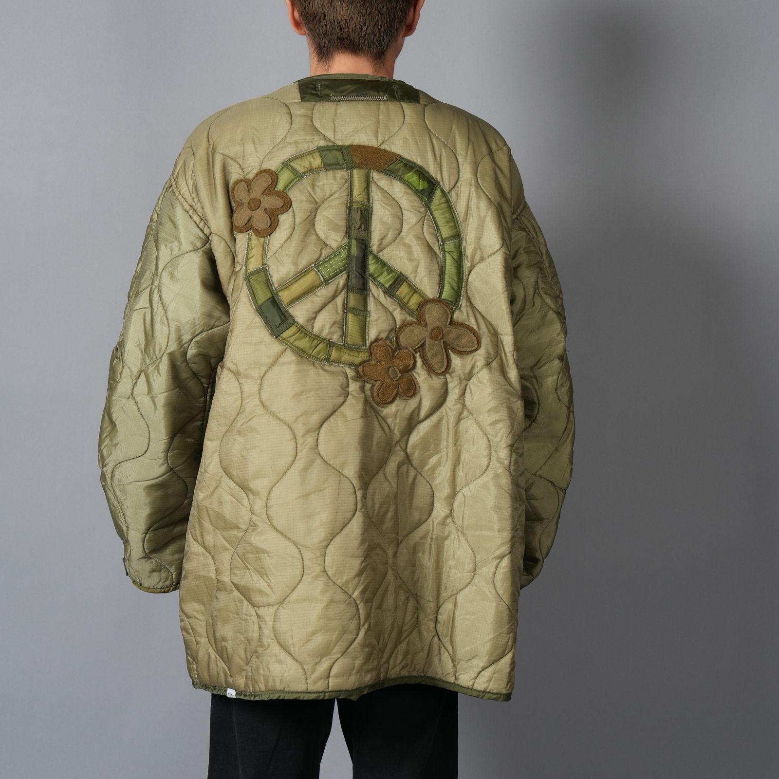 NO:1 / Rebuild U.S.ARMY M-65 Fishtail Parka Quilting Liner  / フィッシュテール パーカー キルティングライナー [古着リメイク](カーキ)