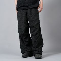 【ラスト1点】 CUT JACQUARD PARACHUTE PANTS / カットジャガード パラシュートパンツ (ブラック)