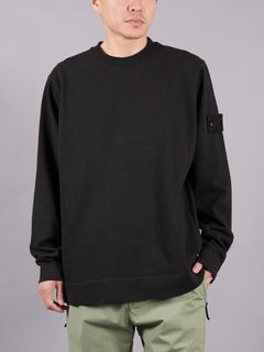 【ラスト1点】 611F3 STONE ISLAND GHOST PIECE_ORGANIC COTTON / クルーネックスウェット (ブラック)