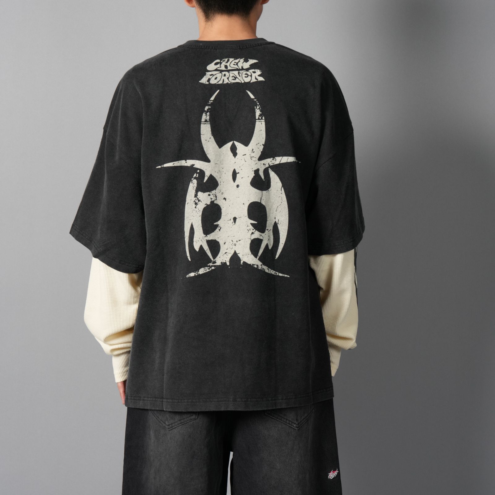 Roach Layered Longsleeve / ローチ レイヤード ロングスリーブ (クリーム/ブラック)