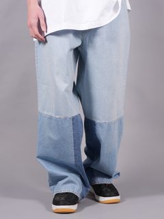 【ラスト1点】 PATCHWORK BIG DENIM PANTS  / パッチワーク  ビッグ デニムパンツ  / インディゴ