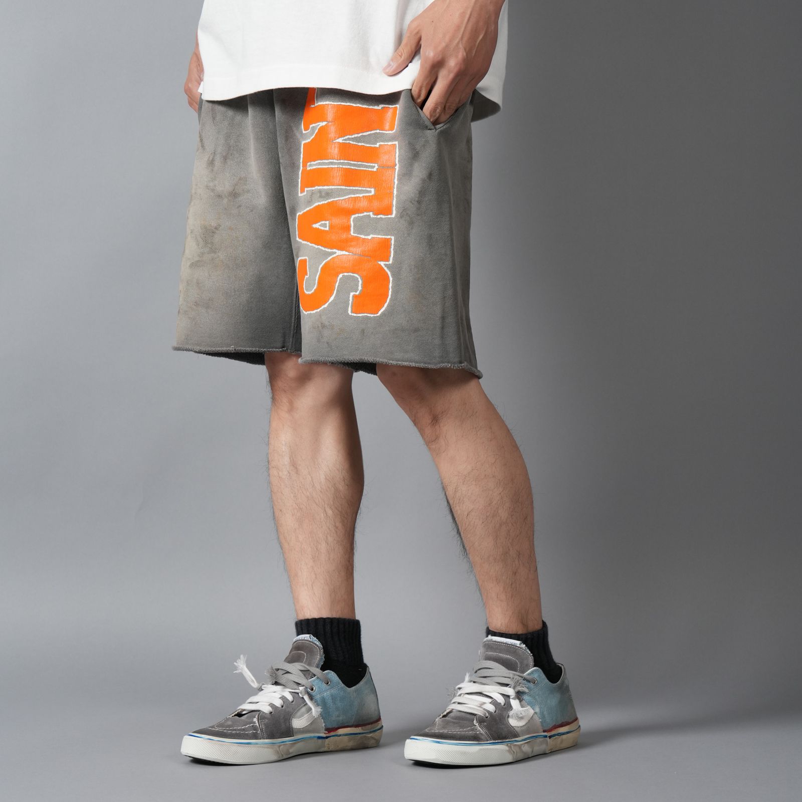 【残りわずか】SM-MK8-0000-069 / SWEAT SHORTS / SAINT / CHARCOAL / スウェットショーツ  (チャコール)