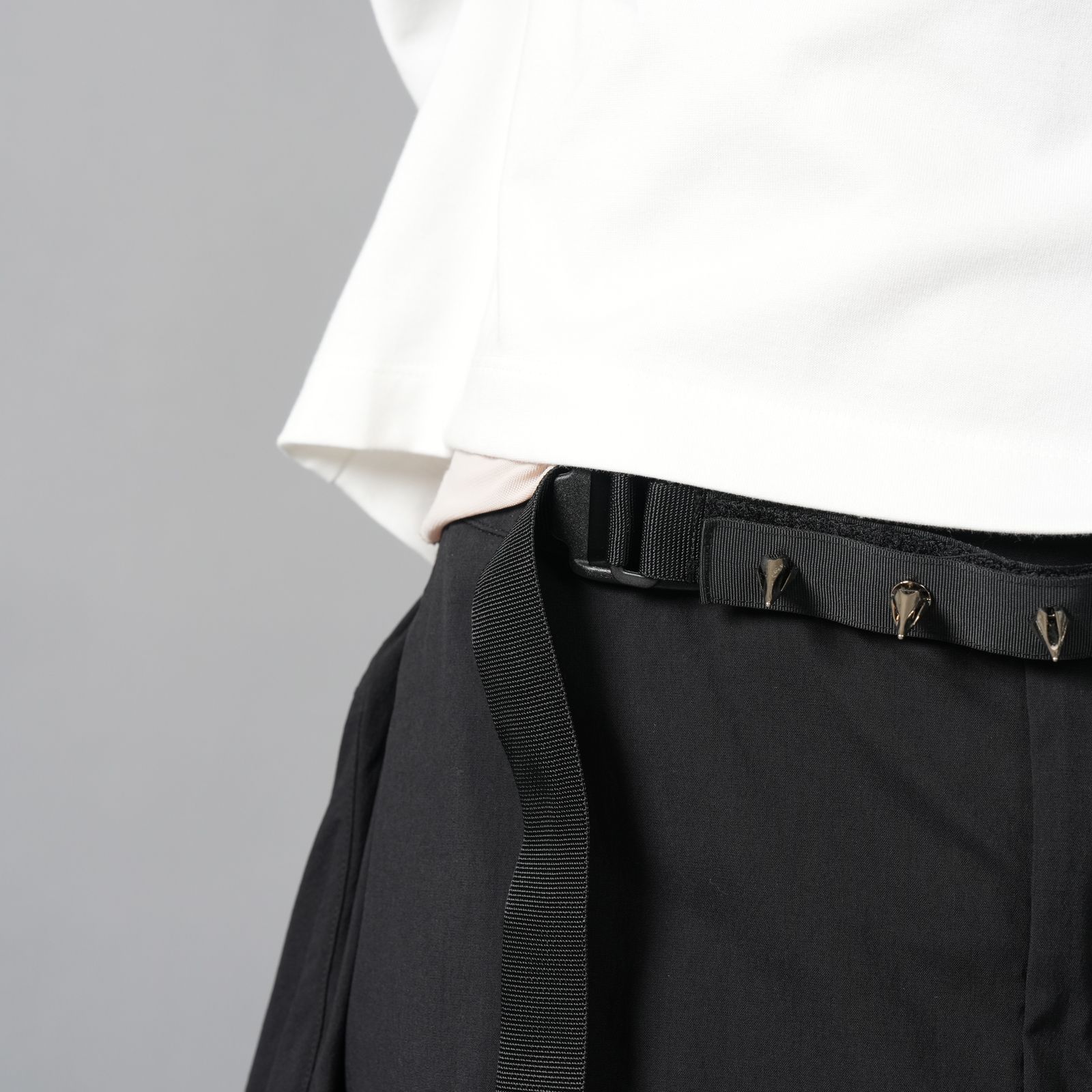 SP62-M / NYLON STRETCH WEB BELT SHORT PANT / ショートパンツ [ウルトラワイドフィット][ストレッチ入り] (ブラック)