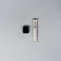 レザーハイブリッドバンド Dバックル for Apple Watch (ホワイトベージュ)