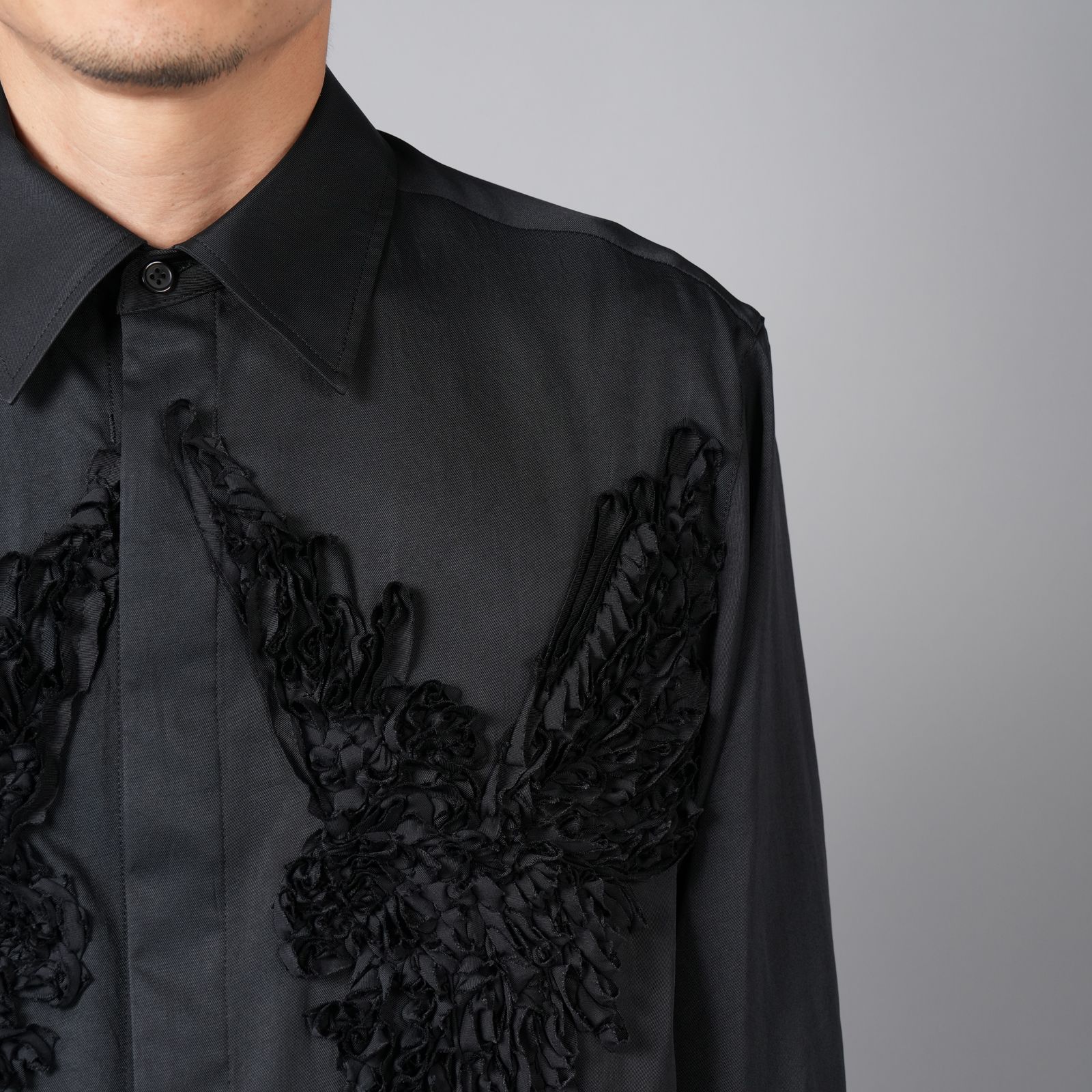 【ラスト1点】BIRD EMBROIDERY SHIRTS / バード エンブロイダリー シャツ (ブラック)