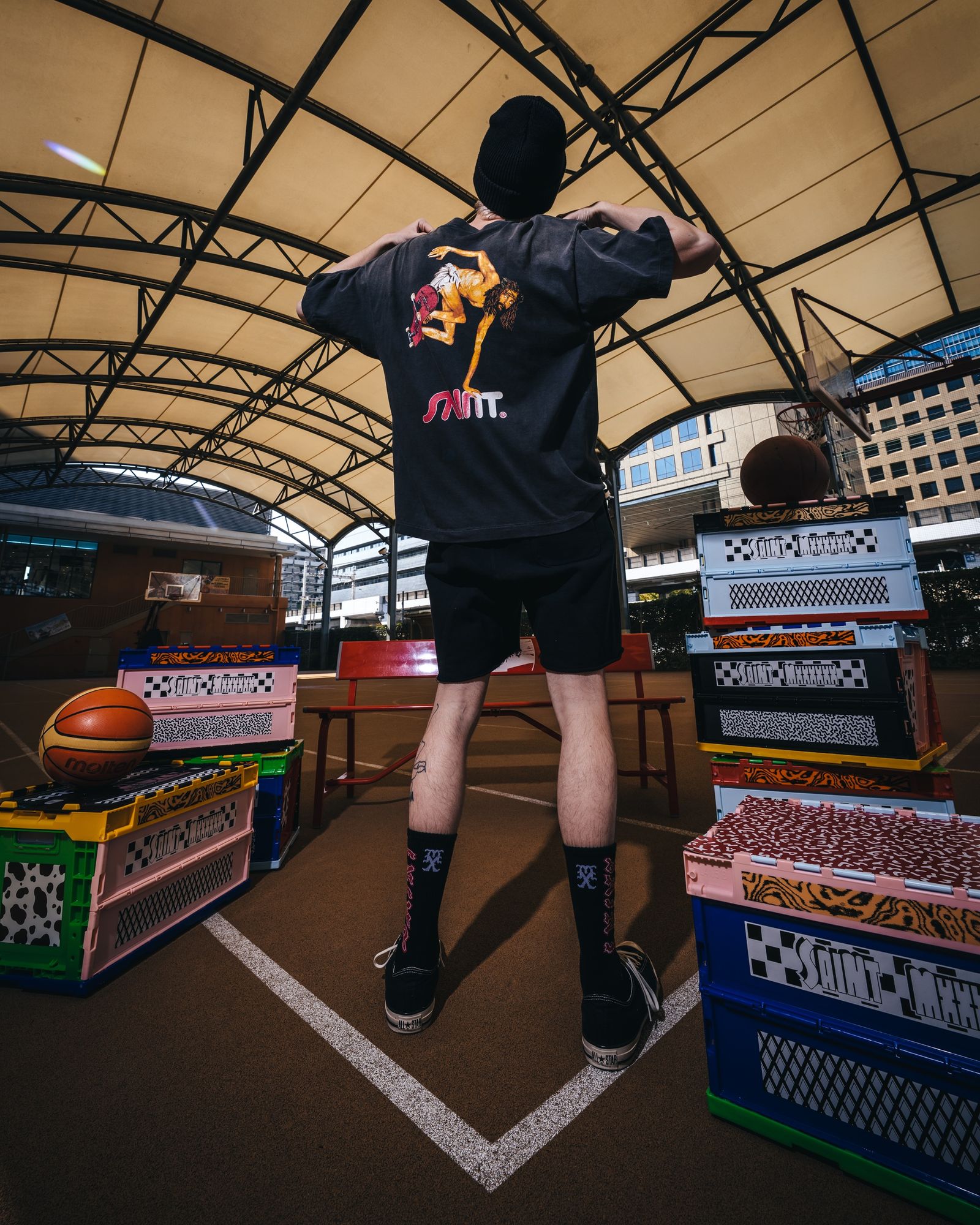 【残りわずか】SM-MK8-0000-007 / SS T-SHIRT / SKATE / BLACK /  Tシャツ  (ブラック)