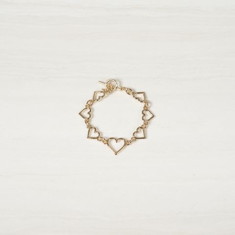 【ラスト1点】Heart Shaped Bracelet / ブレスレット (ゴールド) S3.5-1104 BASICKS