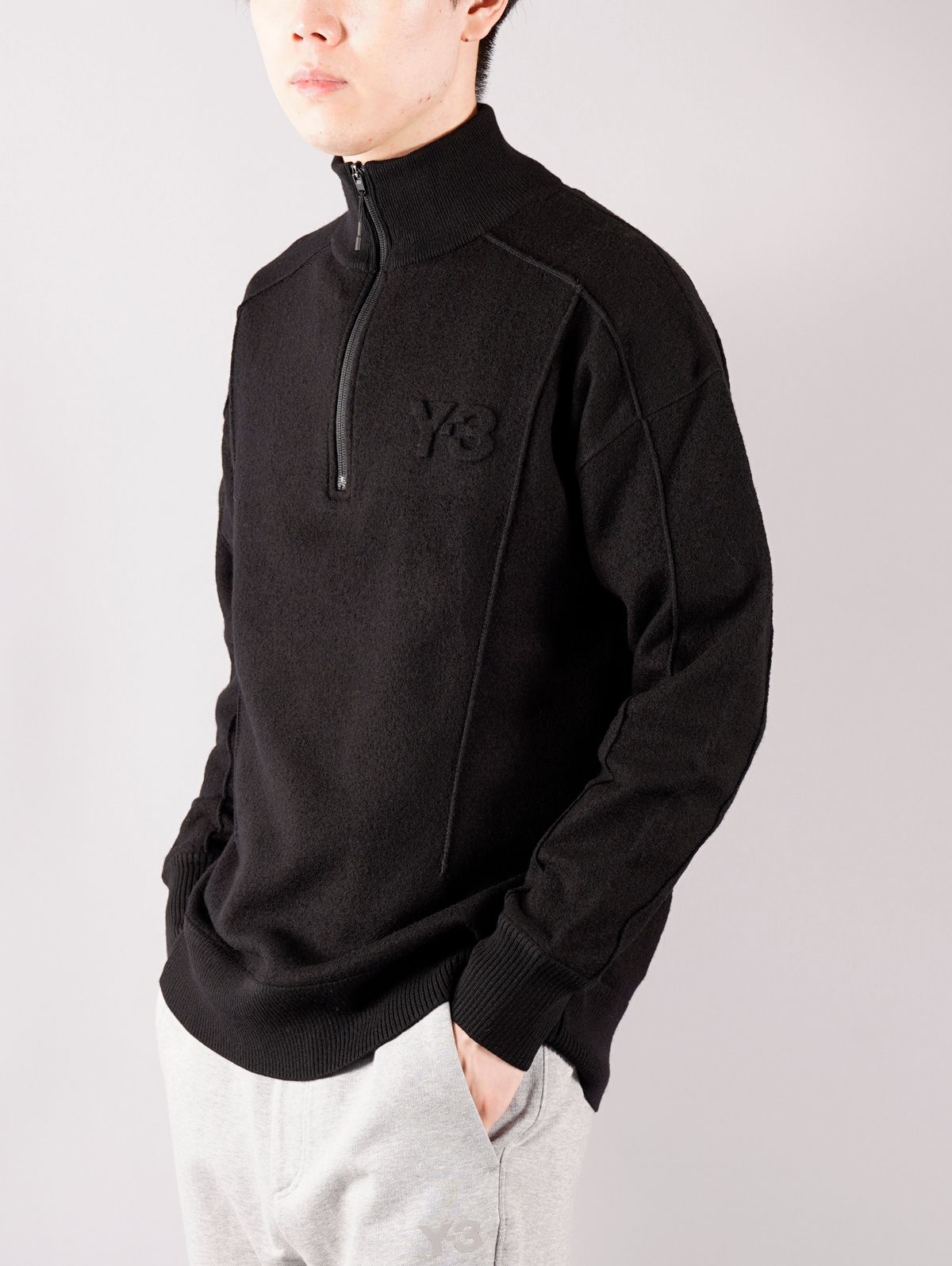 Y-3 - M CLASSIC MERINO BLEND HALF-ZIP ROLL NECK/ メンズ クラシック