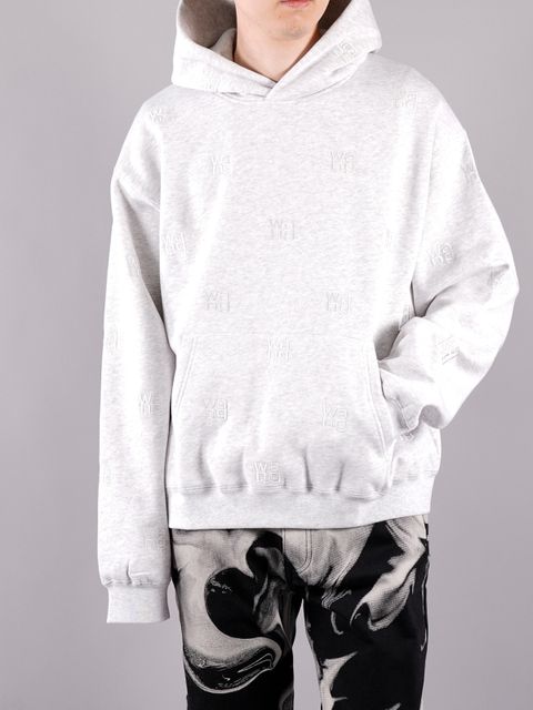 LONG SLEEVE HOODIE WITH ALLOVER EMBROIDERY / ロングスリーブフーディー ウィズ オールオーバー エンボロイダリー パーカー (ヘザーグレー)