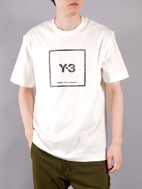 ラスト1点 / U SQUARE LABEL GRAPHIC SS T / ユニセックス スクエア ラベル グラフィック Tシャツ (ホワイト)
