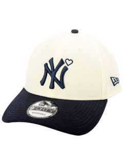 【限定】9 FORTY Yankees Heart Embroidery Cap / ベスボールキャップ (ホワイト/ネイビー)