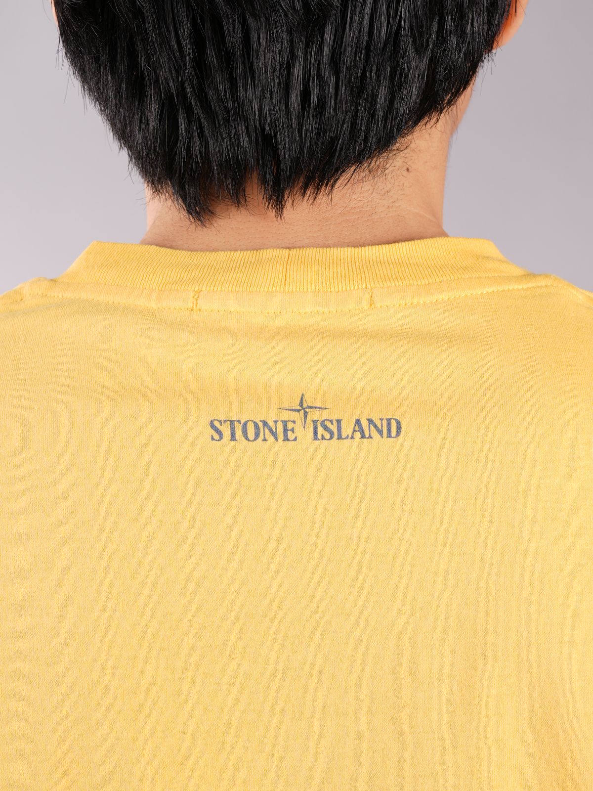 COTTON JERSEY 30/1 'INK ONE’ PRINT_ GARMENT DYED / プリント Tシャツ (コットンジャージー) / イエロー / ガーメントダイ