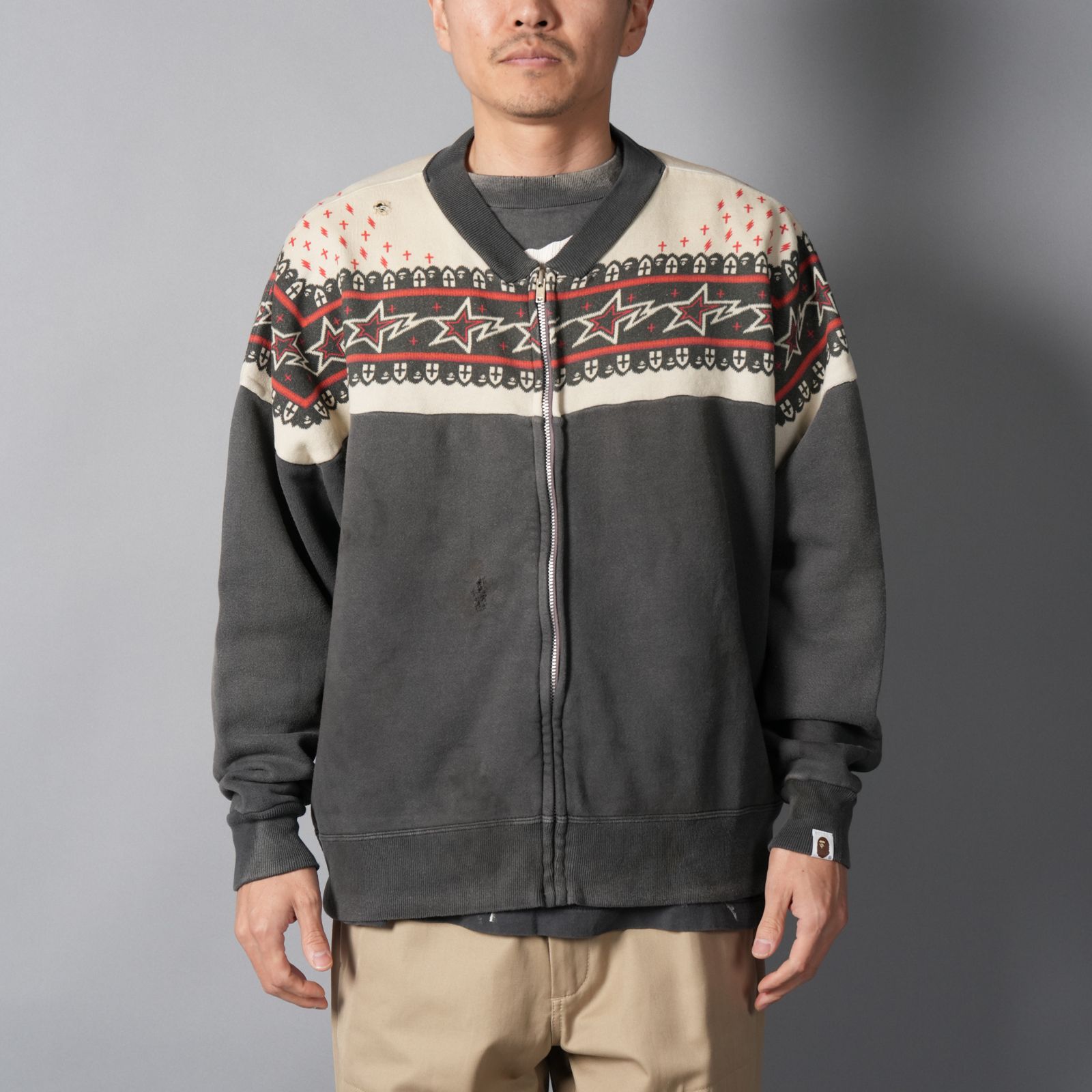 【ラスト1点】【コラボ】SM-MK8-0000-C52 / BAPE_ZIP CARDIGAN / ジップカーディガン (ブラック)