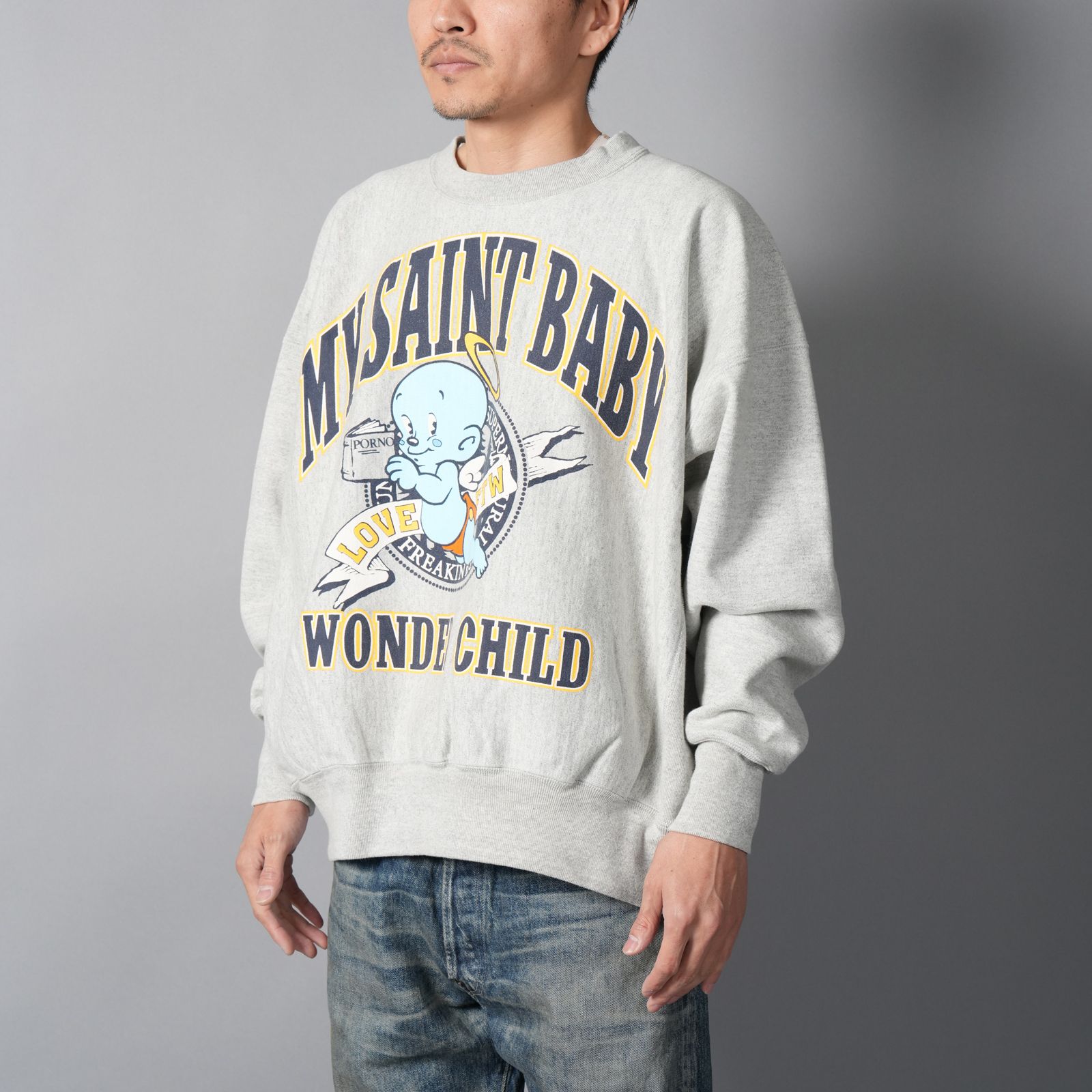 【再入荷】SM-HR1-0000-050 / CRW NECK SWT / BABY MICAHEL / GRY / スウェット・トレーナー (グレー)
