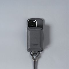 [再入荷] レザーストラップ付iPhoneアクセサリー - マイクロバッグ (グレー)