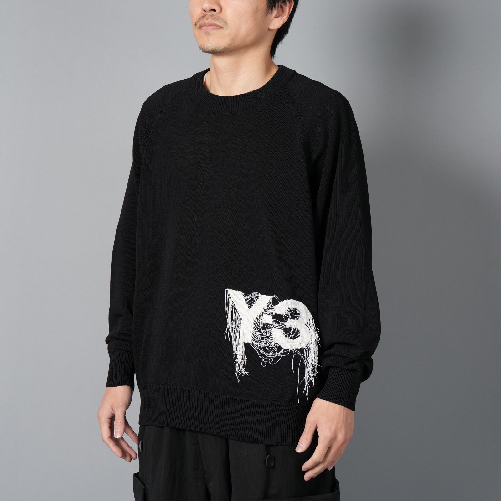 【ラスト1点】Y-3 Logo Knit Crew Sweatshirt  / ニットセーター (ブラック)