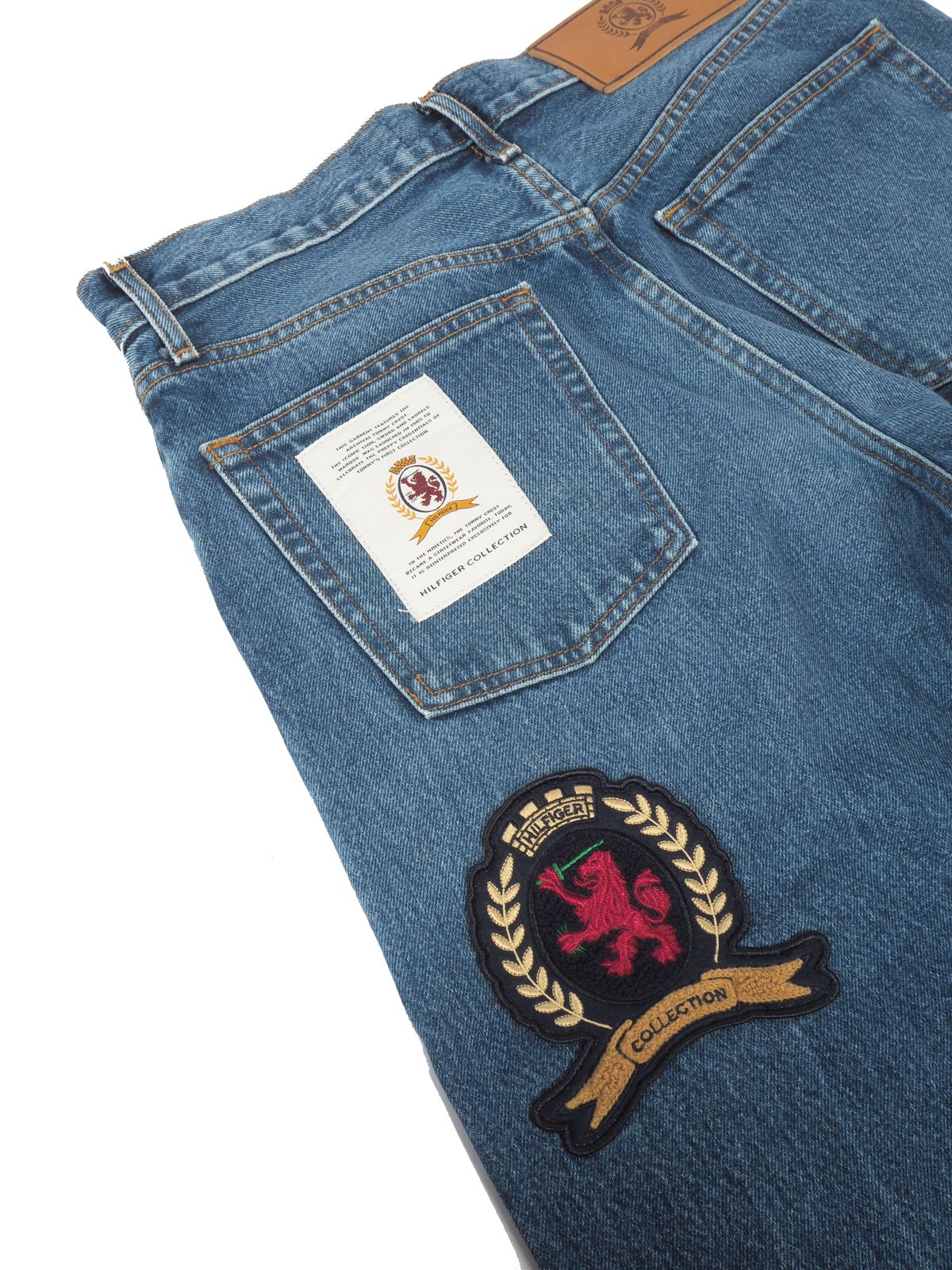 HC Crest Patch Cropped Wide Jeans / ヒルフィガーコレクション パッチ クロップド ワイドジーンズ (ネイビー)