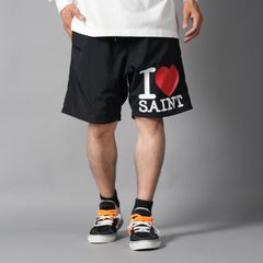 SM-MK8-0000-071 / NYLON SHORTS  / I LOVE SAINT / BLACK / スイムショーツ  (ブラック)