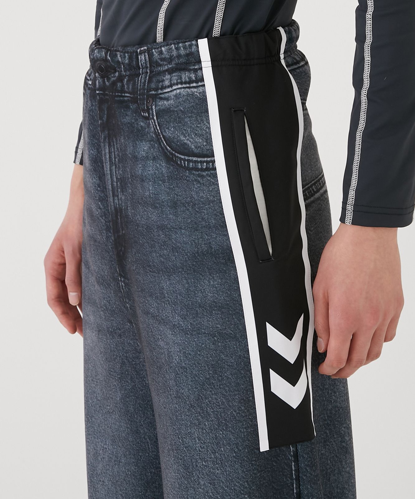 TRANS DENIM SWEAT TROUSER / トランス デニム スウェット トラウザー (ブラック)