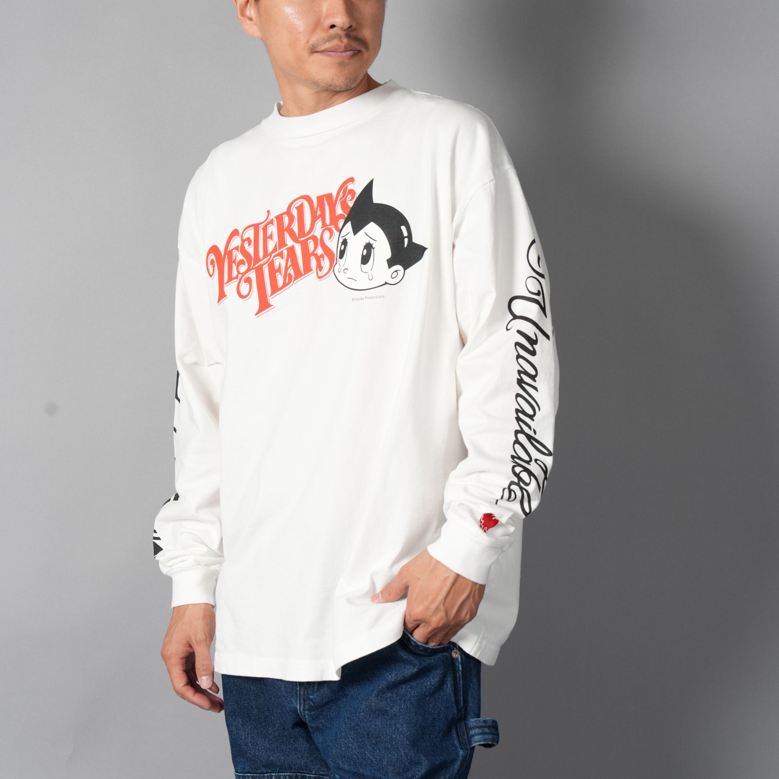 【コラボ】EU-MK1-0000-C10 / EU AB FAVE LS TEE  / BLACK / ロンT・カットソー (ホワイト)